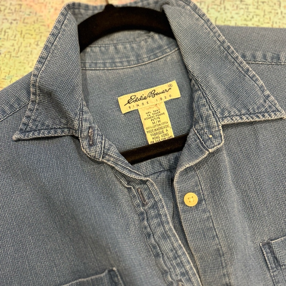 Deep Blue Waffled Button Down - image 5